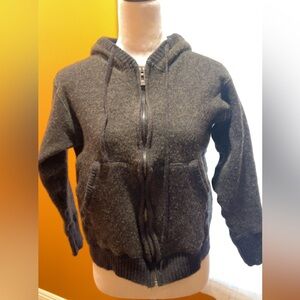 Eddie Bauer | Black Wool Hoodie Zip-Up Sweater Long Sleeves Size Medium Women’s